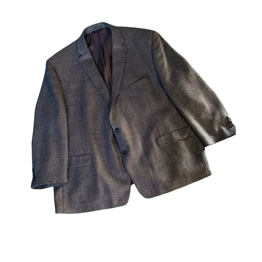 Ralph Ralph Lauren Blazer Mens 54R 100% Wool Blue Tweed Big Tall Vintage Y2K 90s